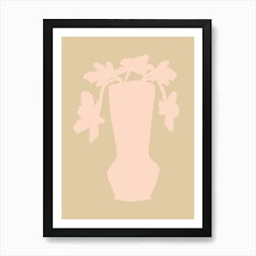 Pink Vase With Flowers Art Print