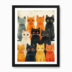 Group Of Cats 4 Art Print