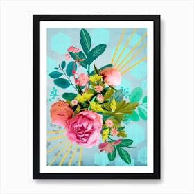 Bloom Blast Floral Collage Art Print