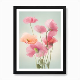 Sweet Pea Flowers Acrylic Painting In Pastel Colours 2 Art Print