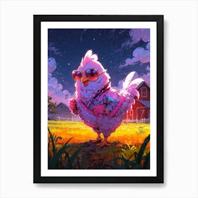 Chicken In Sunglasses 1 Art Print