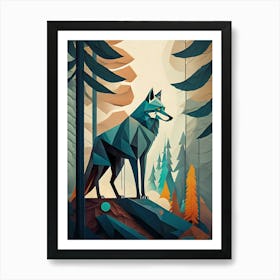 Wolf In The Woods 1 Art Print
