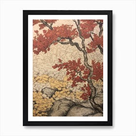 Sour Cherry 1 Vintage Autumn Tree Print  Art Print