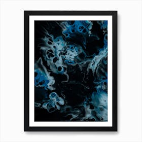 Abstract Blue And Black Painting 1 Art Print