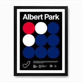 Mid Century Dark Albert Park F1 Art Print