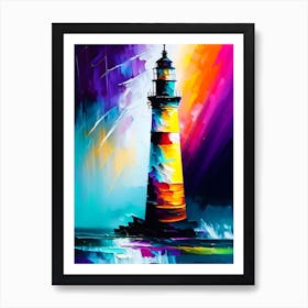 Lighthouse Waterscape Bright Abstract 1 Art Print