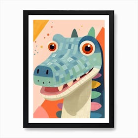 Colourful Dinosaur Compsosuchus 3 Art Print