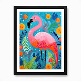 Pink Flamingo, Matisse Inspired 1 Art Print