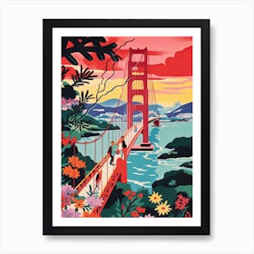 Tsing Ma Bridge, Hong Kong, Colourful 3 Art Print