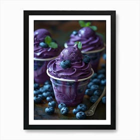 Blueberry Ice Cream 2 Art Print