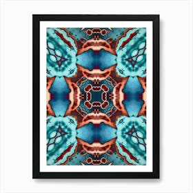 Modern Art Blue And Gold Pattern 2 Art Print