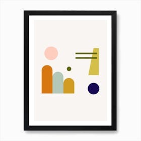 Midcentury Modern Shapes Abstract Poster 9 Art Print