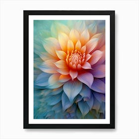 Dahlia Flower in pastel colors Art Print