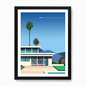 Florida, USA. Villa with pool — City Pop art, retrowave/vaporwave poster, 80s, aesthetic poster Art Print