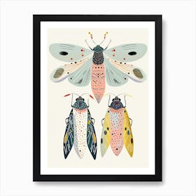 Colourful Insect Illustration Whitefly 10 Art Print
