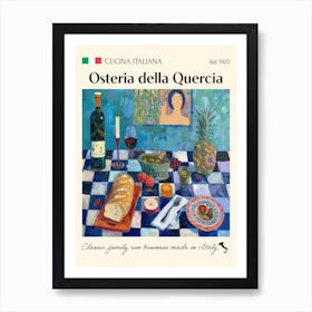 Osteria Della Quercia Trattoria Italian Poster Food Kitchen Art Print