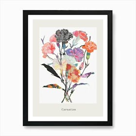 Carnation 5 Collage Flower Bouquet Poster Art Print