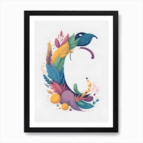 Colorful Letter C Illustration 47 Art Print