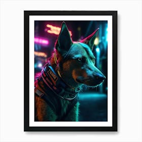 Cyberpunk Dog 14 Art Print