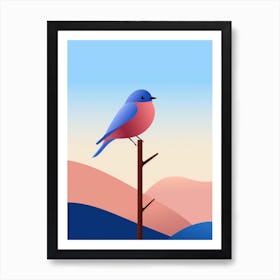Minimalist Eastern Bluebird 2 Illustration Art Print