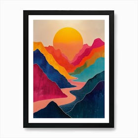 Sunset In The Mountains 58 Art Print