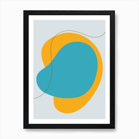 Mita Teal Bold Abstract Art Print