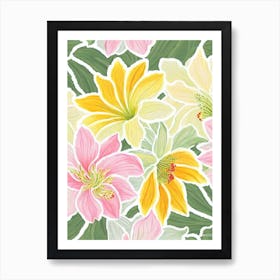 Amaryllis Pastel Floral 2 Flower Art Print