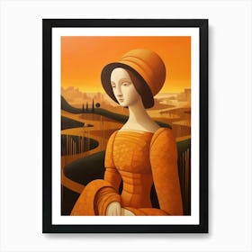 Lady In Orange Art Print