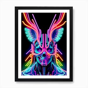 Neon Skull 26 Art Print