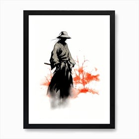 Japanese Ronin Sumi-e Art Print