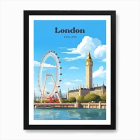 London England Summer Modern Travel Art Art Print