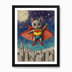 Batman Cat 4 Art Print