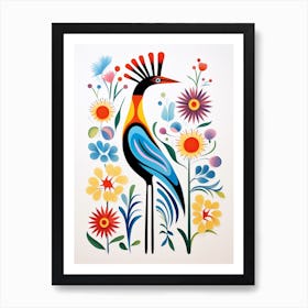 Scandinavian Bird Illustration Roadrunner 4 Art Print