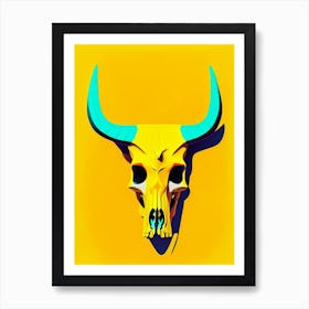 Animal Skull Yellow Pop Art Art Print