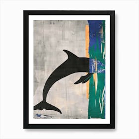 Dolphin 1 Cut Out Collage Art Print