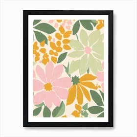 Laurel Pastel Floral 5 Flower Art Print