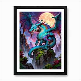 Dragon On A Rock 1 Art Print