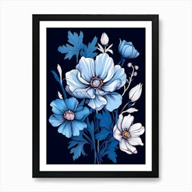 Blue Flowers 9 Art Print