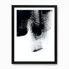 Abstract Black And White Brushstrokes Art Print