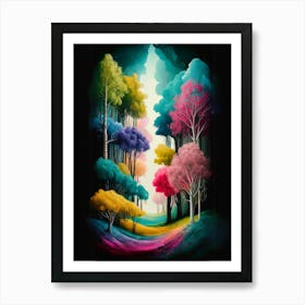 Rainbow Forest Art Print