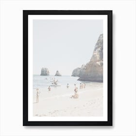 People On Beach Art Print