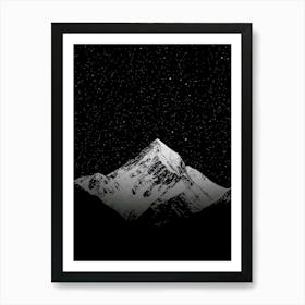 Mountain In The Night Sky Art Print