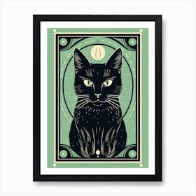 The Fool, Black Cat Tarot Card 3 Art Print