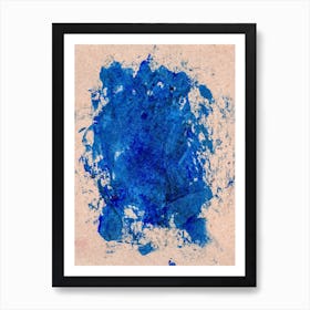 Blue Splatter. Abstract Painting Art Print