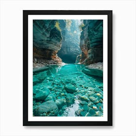 Blue Water In A Canyon 5 Art Print