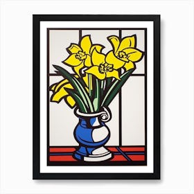 Daffodils Flower Still Life  1 Pop Art Style Art Print