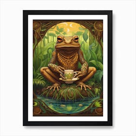 African Bullfrog On A Throne Storybook Style 10 Art Print