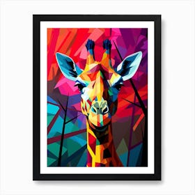Giraffe Abstract Pop Art 4 Art Print