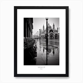 Poster Of Venice, Italy, Black And White Analogue Photography 3 Art Print