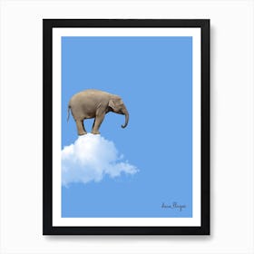 Éléphant sur nuage Art Print